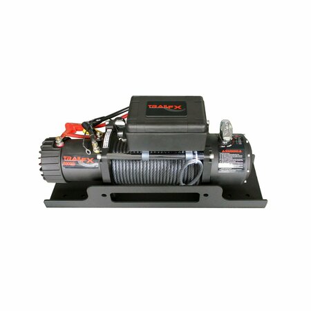 TRAILFX For Winches Upd To 12000 Pounds, Flat Fixed Mount, Textured Powder Coated, Black WA017